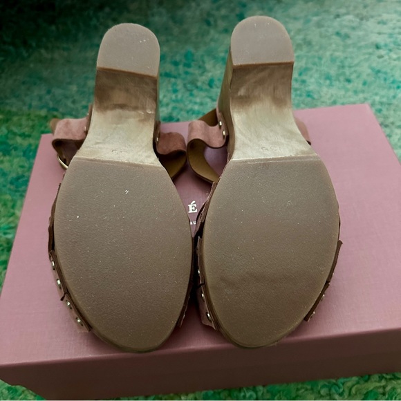 NEW Sezane Isabelle blush pink suede clogs EU 35 / US 6 - Picture 7 of 8